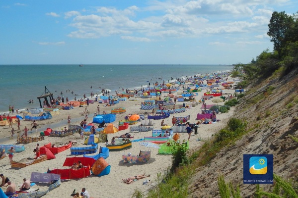 Wzdłuż północnej granicy Chłapowa rozciąga się piaszczysta plaża z klifem.